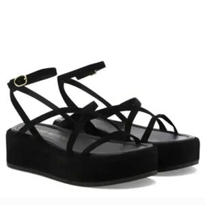 Stuart Weitzman Sweden Black Plataform Size 5B